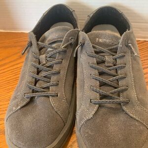 Hey Dude Men's Gray Suede Lace-Up Sneakers Size 10 comfortable slip ons